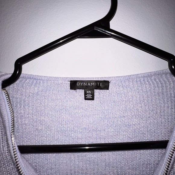 DYNAMITE KNIT LONG SLEEVES LIGHT BLUE/VIOLET SMALL - Picture 3 of 9